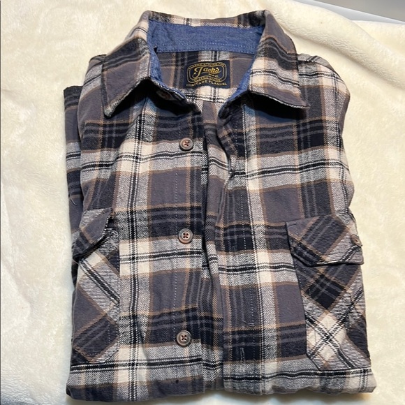 Jachs Gray and Cream Casual Button Down Shirt - Picture 1 of 3